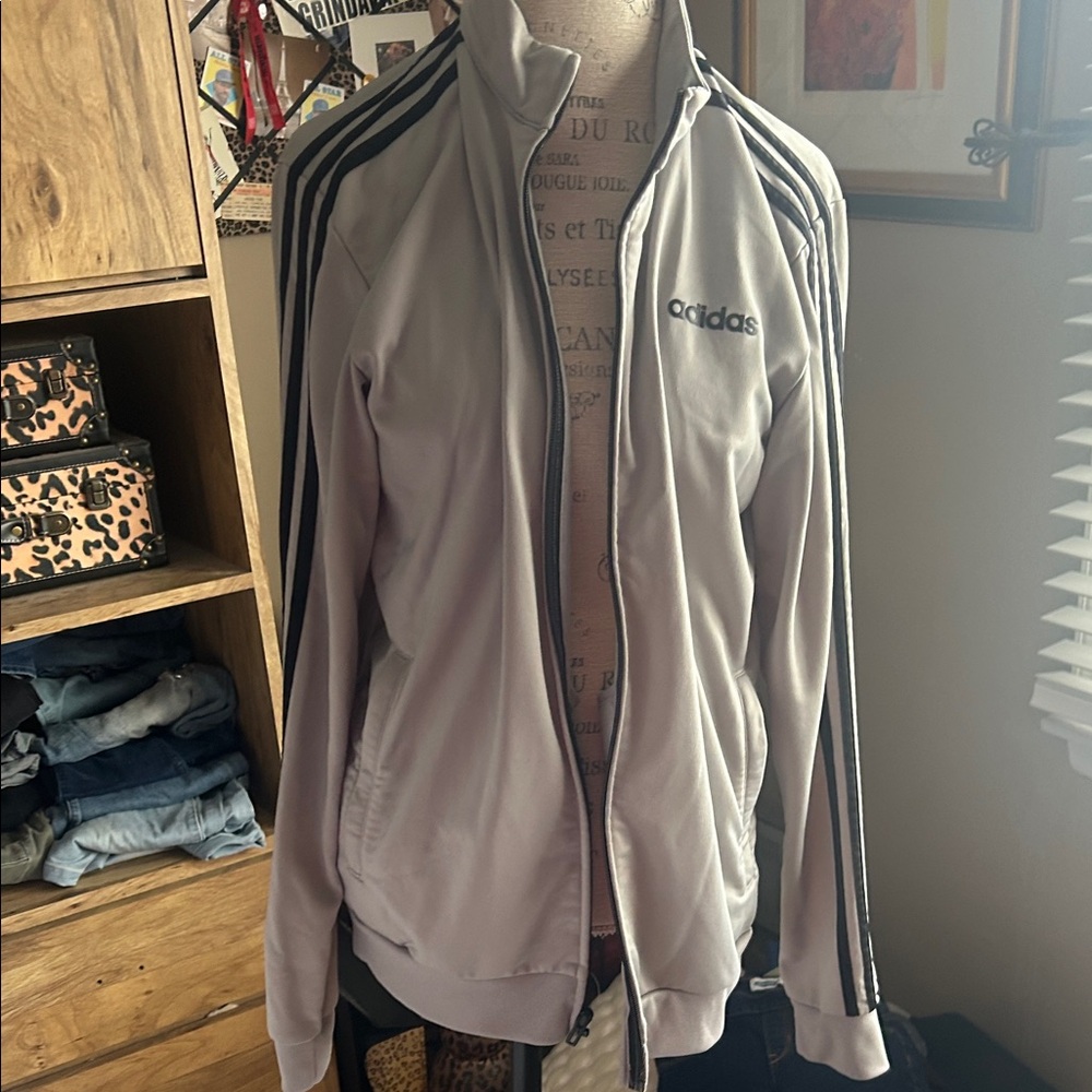 Adidas Light Gray Track Jacket - Medium - image 1